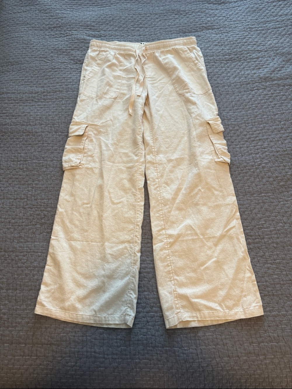 Roxy Linen Wide Leg Cargo Pants